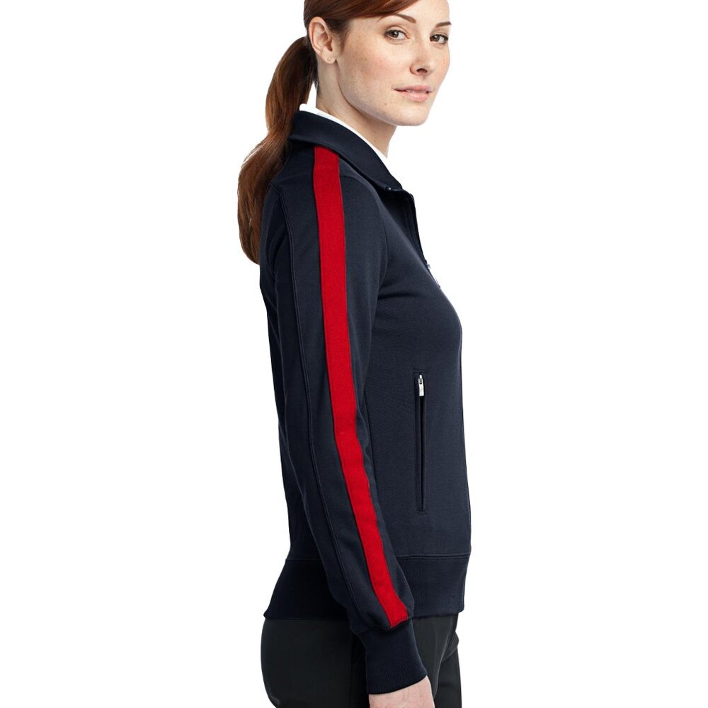 Ladies Nike Full zip Golf Track Jacket Navy with red stripe - Picture 4 of 6